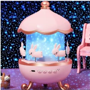 TOYLURA Bunny Night Lamp Projector with Starry Sky Lights