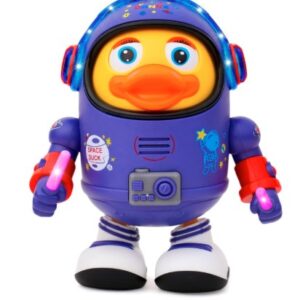 Dancing Space Duck Toy with Vibrant Lighting Effect & Musical Sound | Best Dancing & Musical Toy for Kids | Blue & Yellow | 3xAA Battery (Not Included) | Gift Box Packaging