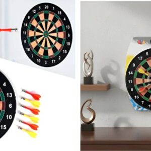 TOYLURA Magnetic Dart Board Set for Kids and Adults – 2-in-1 Safe Indoor/Outdoor Family Game with 3 Magnetic Darts